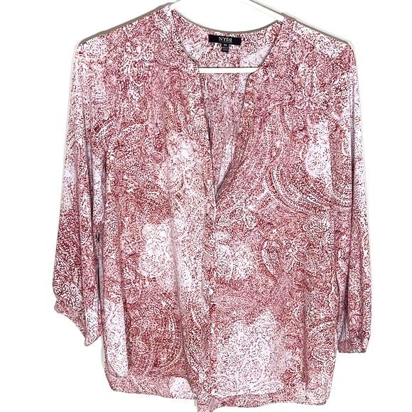 NYDJ 15 Bundle Pack 3/4 Sleeve Mandarin-Collar Pleated Blouse Different Print XS - Picture 4 of 15